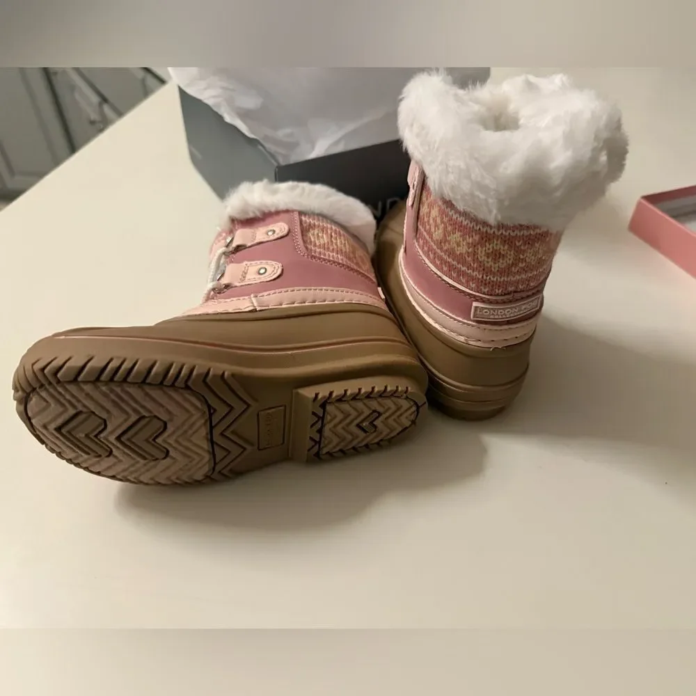 LONDON FOG Toddler Girls Lil Tottenham Snow Boots, Pink, New in Box